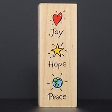Hero Arts Joy Hope Peace Rubber Stamp F2590 Christmas Winter Holidays Love Art