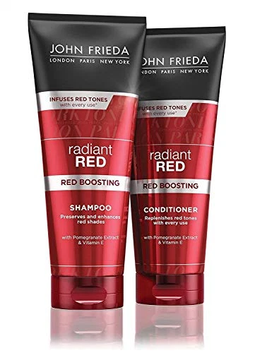 TWIN PACK John Frieda Radiant Red New Shampoo AND Conditioner 250Ml Each