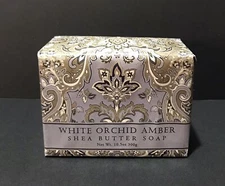 Greenwich Bay Trading Co.  ~WHITE ORCHID AMBER ~ Shea Butter Soap 10.5 Oz.
