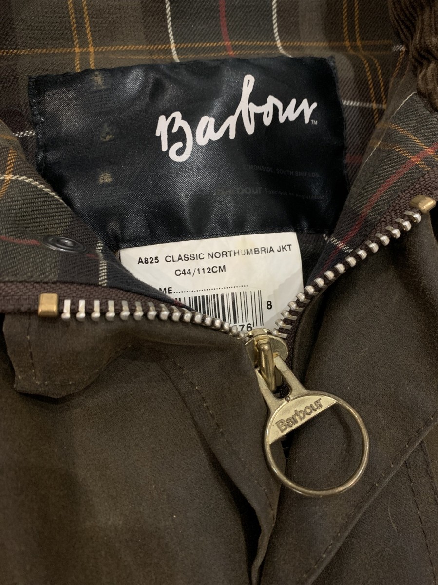 Men's Barbour Northumbria Jacket A825 Brown Waxed Cotton Men's Barbour Northumbria Jacket A825 Brown Waxed Cotton