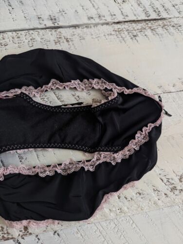 Victoria's Secret Sexy Little Things taglia S vintage Y2K nero e rosa stringato sfacciato - Foto 4 di 5