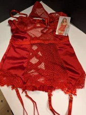 NWT Seven 'til Midnight Red XL Chemise & Thong Set 11045