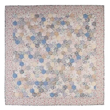 HOME HEART Brands hand quilted primitive 45"x45" Throw multi floral Rod Pocket