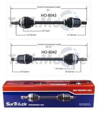 Pair Set Front Left & Right CV Drive Axle Shafts For Honda Accord Acura FWD V6