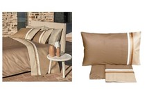 Completo lenzuola matrimoniale raso di puro cotone set letto Fazzini Kubric 60