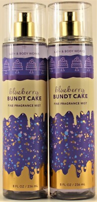QTY 2 - Bath & Body Works BLUEBERRY BUNDT CAKE Fine Fragrance Body Mist Spray 8z