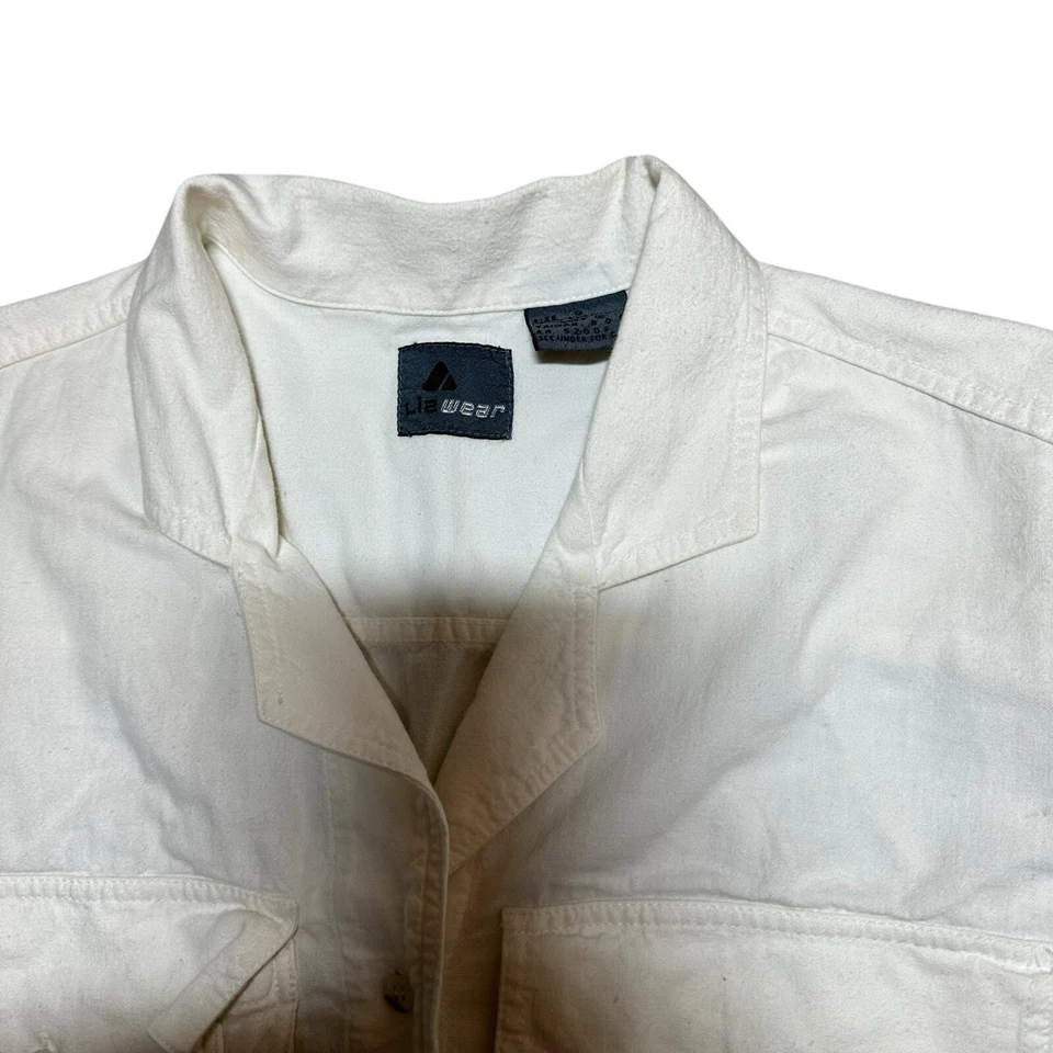 Blusa Top Camisa Blanca Abotonada Talla M De Colección Liz Wear Para Mujer Foto 3 de 4