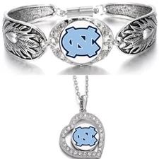 Special North Carolina Tar Heels Womens Sterling Necklace Bracelet Jewelry D3D19