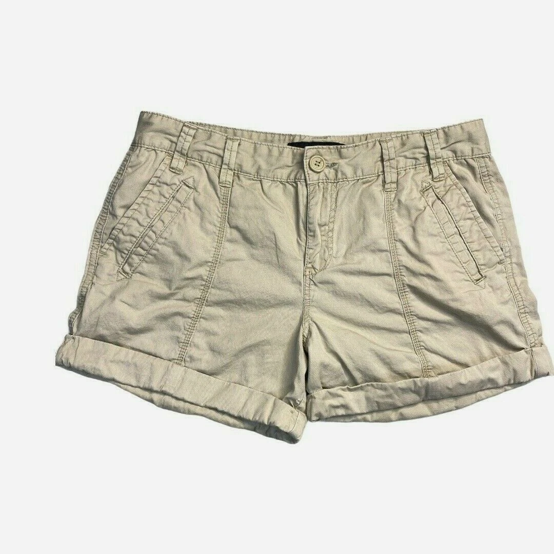 Cuffed khaki hotsell shorts