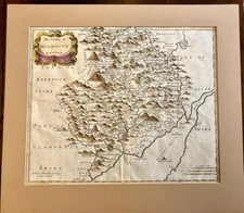 1695 LARGE HAND COLOURED MAP Of MONMOUTHSHIRE South Wales By Robert Morden