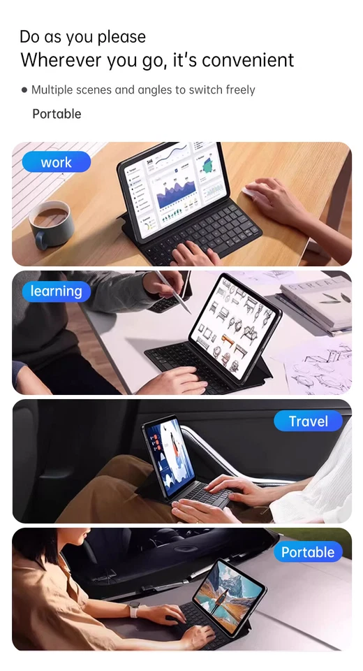 Magnetic Keyboard Leather Case For iPad Pro 11 Air 4 5th Pro 10.9 M2 12.9 Tablet - Image 3 of 4