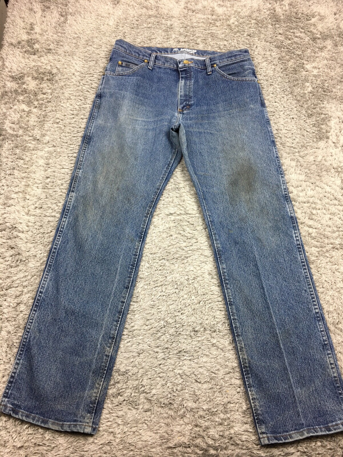 S Size 34x32 Blue Denim Work Worn