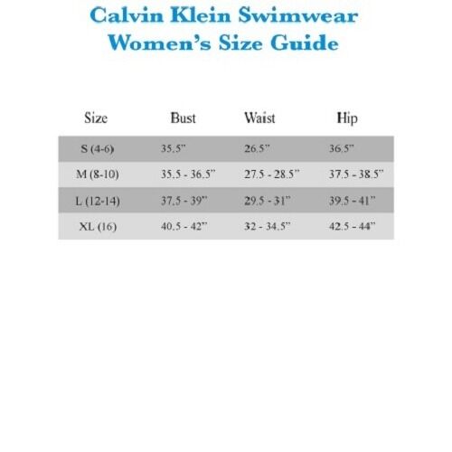 Calvin Klein Bathing Suit Size Chart