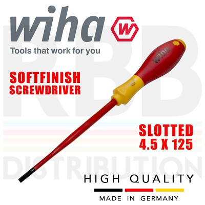 Wiha 35501 Slotted Screwdriver SlimFix Flat 4.5mm Head 1000v VDE Electrician