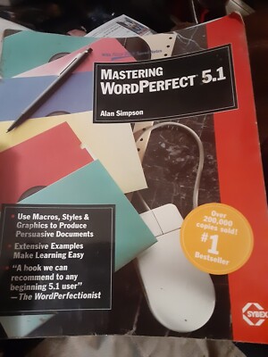VTG Mastering Word Perfect 5.1 Alan Simpson 1990s