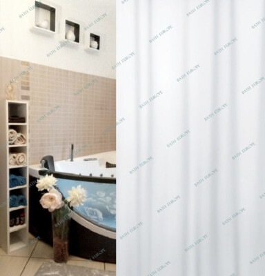 True Frosty White/ Weiß Duschvorhang 180x200cm. Wir LOVE ECO! aus weichem Vinyl