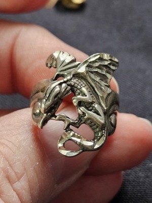Sterling Silber Drachen Ring Gr. 7 Ish