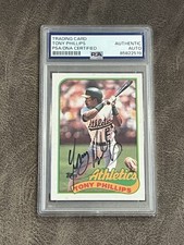 TONY PHILLIPS 1989 Topps PSA/DNA Certified Autograph Signed AUTO TOUGH SCARCE!!