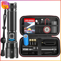 Led Taschenlampe Aufladbar 1000000 Lumen XHP70.2 Usb IP67 Wasserdicht 5 Modi