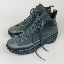 Converse Run Star Hike Boots UK 10 Triple Black Leather Sherpa Lined Eur 45 Rare