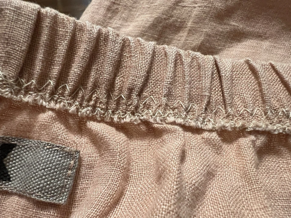 Empujadores de pedales de lino para mujer L (14-18) naranja bolsillos pullon elástico bohemio Foto 4 de 4