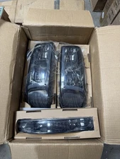 PM PERFORMOTOR LED DRL Headlights + Bumper Lamps for 99–07 Sierra Yukon Smoked