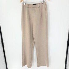 Pretty Little Things Women Pants Tan Dress Woven Straight Leg Trousers Sz 10