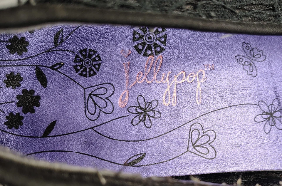 Женские туфли на плоской подошве Jelly Pop черные кружевные - Изображение 3 из 4