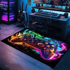 Video Game Rug for Game Enthusiasts - 47"x31" Plush Gaming Carpet with Memory...