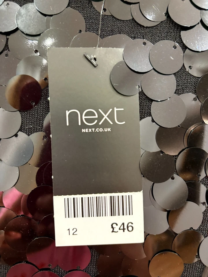 BNWT NEXT Black Sequin Top Size 12 - Image 2 of 4