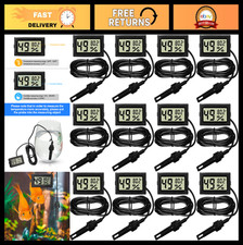 12 Pcs Digital Humidity Meter with Probe, LCD Thermometer for Home Garden