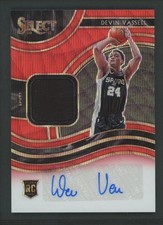 2020-21 DEVIN VASSELL AUTO JERSEY PANINI SELECT WAVE RED ROOKIE RC AUTOGRAPHS