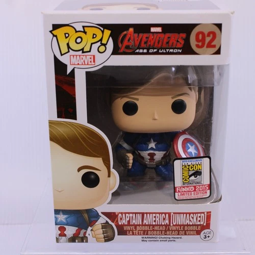 G5 Funko Pop Marvel UNMASKED CAPTAIN AMERICA SDCC Exclusive Vinyl Figure 92