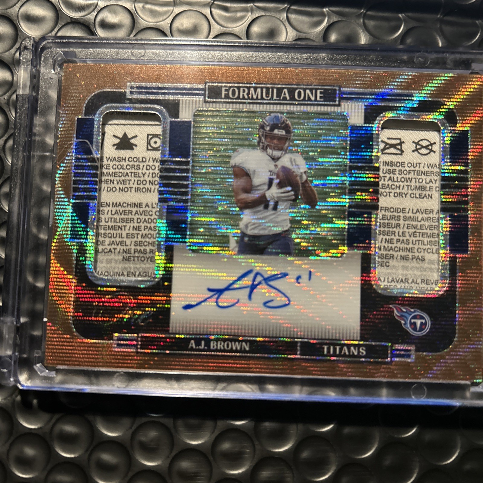 2021 Panini One - Formula One Autographs A.J. Brown #394 Gold /10 Laundry Tag