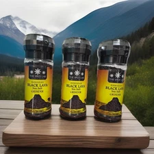 The Spice Lab Hawaiian Black Lava Sea Salt Grinder – 1 lb Molokai Hawaii