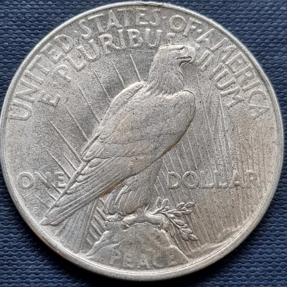 1922 D Peace Dollar $1 Silver ERROR Filled Die Struck Through AU #96605 - Image 3 of 3