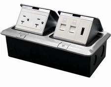 Floor Electrical Outlet Dual Pop Up Floor Outlet Box Multiple Sockets Ac 125v