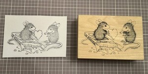 Stampa Rosa House Mouse Chocolate Heart Rubber Stamp Valentine’s Day Share Love 