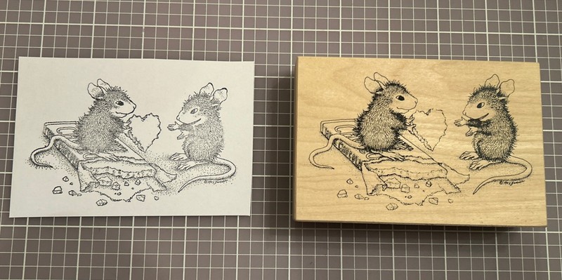 Stampa Rosa House Mouse Chocolate Heart Rubber Stamp Valentine’s Day Share Love 