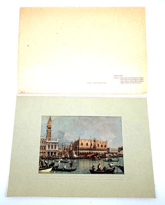 Vintage Canaletto Venice Piazza San Marco Print Folio Ricordi Italy Mid Century