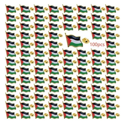 100 Stück Palästina Flagge Anstecknadel Abzeichen Großpackung Palästina National Emblem Abzeichen