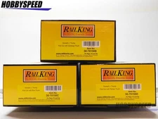 MTH RAILKING DONALD J TRUMP FLAT CARS w TRUCKS 3 PACK O GAUGE train 30-70150 NEW