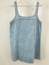 MADEWELL 100% Cotton Tand Shift Preppy Classic Size M Blue Denim Women Dress