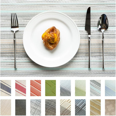 Placemats Set of 4 Vinyl/Plastic Woven Place Mats for Kitchen Table Indoor/Outdo