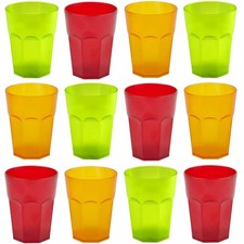 Gariella 12 x Hartplastikbecher Party-Becher Gl&auml;ser Mehrweg 400 ml  Mix