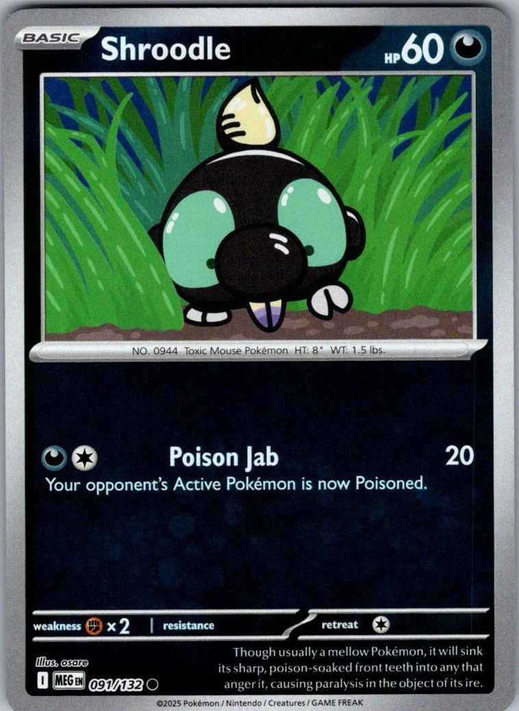 ME01: Mega Evolution #091/132 Shroodle Reverse Holo