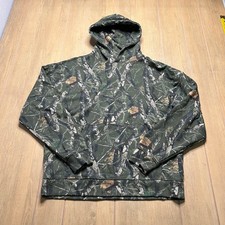 Y2K Boundaries All Gender Oversized Fleece Hoodie green camouflage Sz Medium