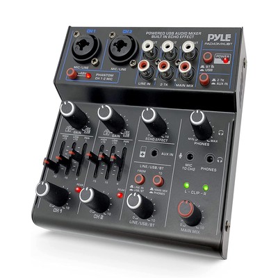 Wireless 4 Channel DJ Mixer with Bluetooth USB Interface and Echo Effect