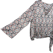 Cato Long Sleeve V-Neck Blouse Tie Waist Women's Plus Size 22/24W