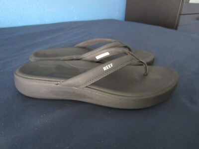 Reef Cushion Cloud Women's Size Black Flip Flops New W/ Defects